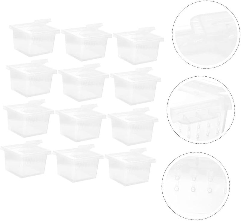 12 قطعة صندوق زواحف شفاف، موطن ثعابين محمول بتصميم قابل للتنفس للعناكب وأبراص الحيوانات الأليفة - Image 4